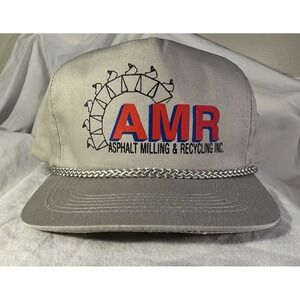AMR Asphalt Milling & Recycling Hat Grey SnapBack Ball Cap Vintage OS Dad Hat